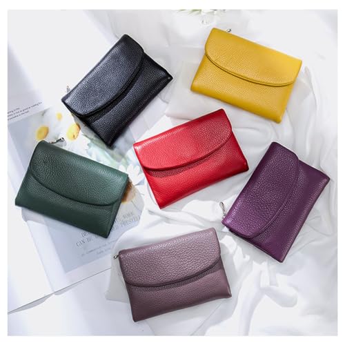 Unisex Pebble Leather Wallet, Short Genuine Leather Coin Card Holder, Small Wallets for Women (#02)2