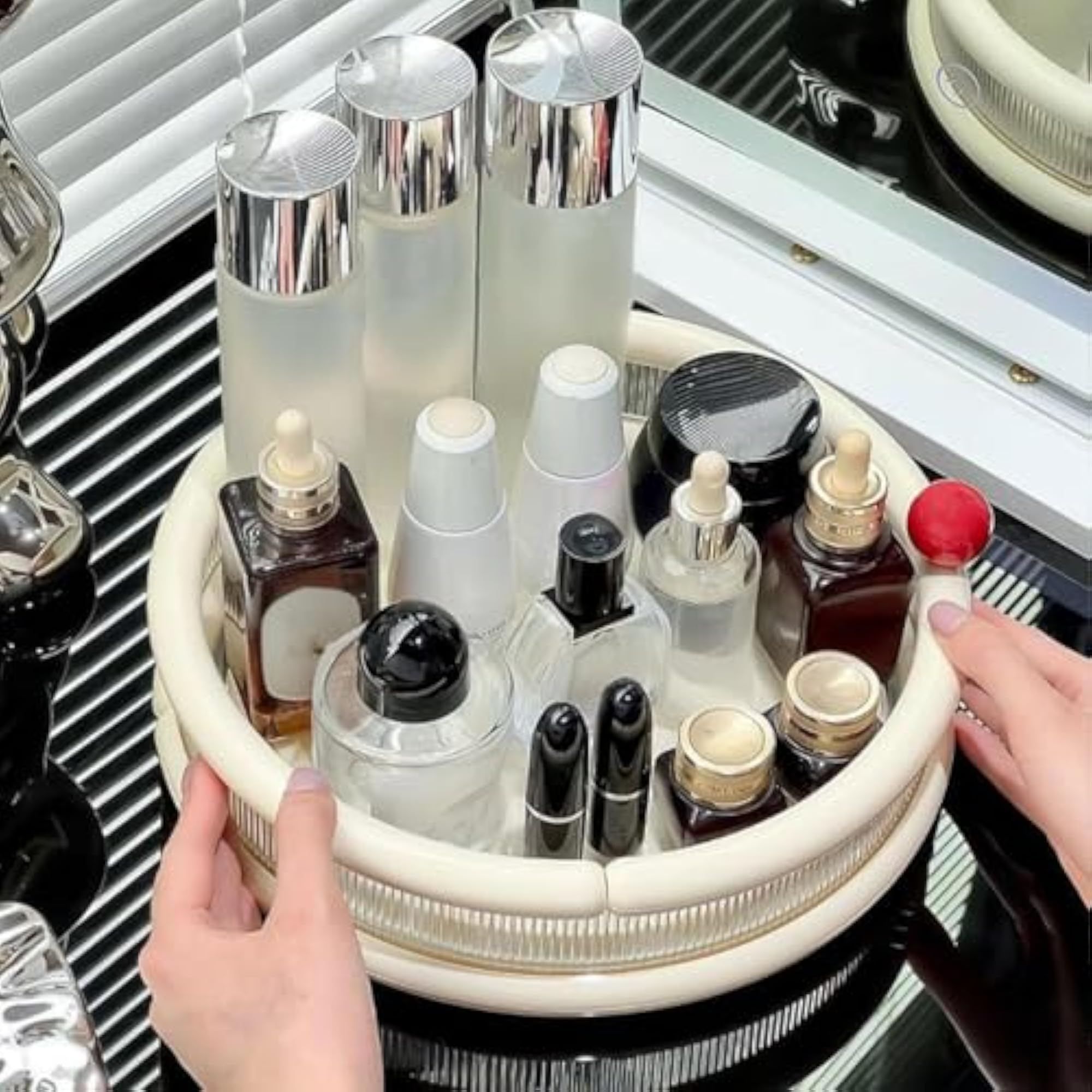 Makeup Organizer Rotating Skincare Organizer for Bedroom Bathroom