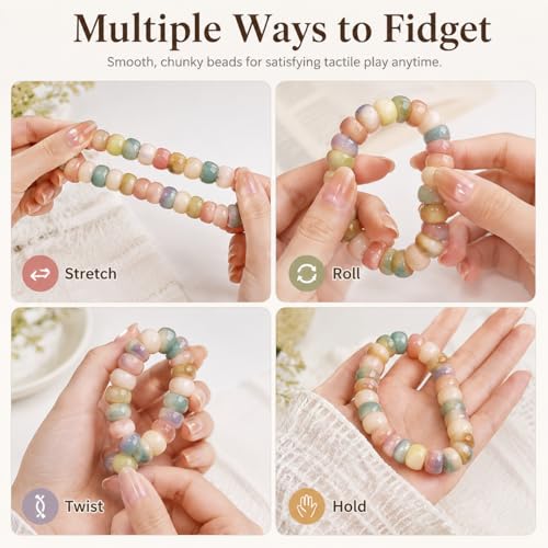 Image of Fidget Bracelet Bodhi Seed Bracelets Anxiety Fidget Bracelets Protection Healing Stretch Alleviate Anxiety Stress Protection Healing Bodhi Jewelry Gifts for Women Men