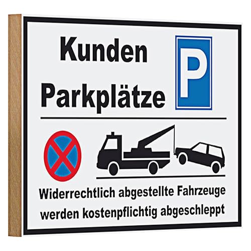 Kundenparkplätze | Schild | Abschlepphinweis | Außenbereich | 18 cm x 12 cm