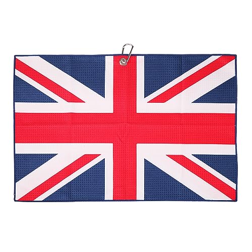 SHABIER Serviette de golf en microfibre gaufrée Motif Union Jack