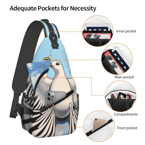 Cross Chest Bag Diagonally Sling Backpack negro miniatura 4