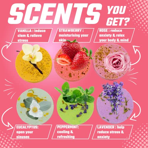 Katty Loy - Natural Shower Steamers Bath Bombs Fizzer Set - Luxury Home Spa - Gift for Women Her Girl Girlfriend Mum Nan Wife - Lavender Rose Mint - Novelty Birthday Present Christmas Stocking Filler - Image 4