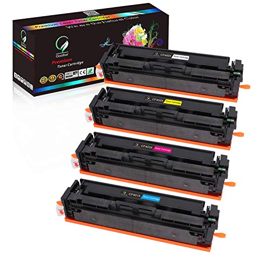 Gootior 201X 201A (con Chip) Cartuchos de Tóner, 4 Reemplazo Compatibles para HP 201X 201A CF400X CF401X CF402X para HP Color Laserjet Pro MFP M252dw M252n M277dw M277n M274n M274dw Impresora