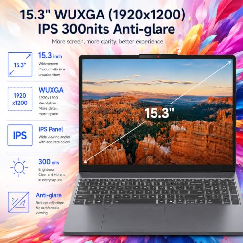 Image of Lenovo Slim 3 Ultra-Slim Business Laptop, 15.3 inch WUXGA 1920x1200 Display, Powerful Intel Core i7-13620H 10-Core Processor, 40GB DDR5 RAM, 2TB SSD, Copilot AI, Wi-Fi 6, Rapid Charge, Windows 11 Pro