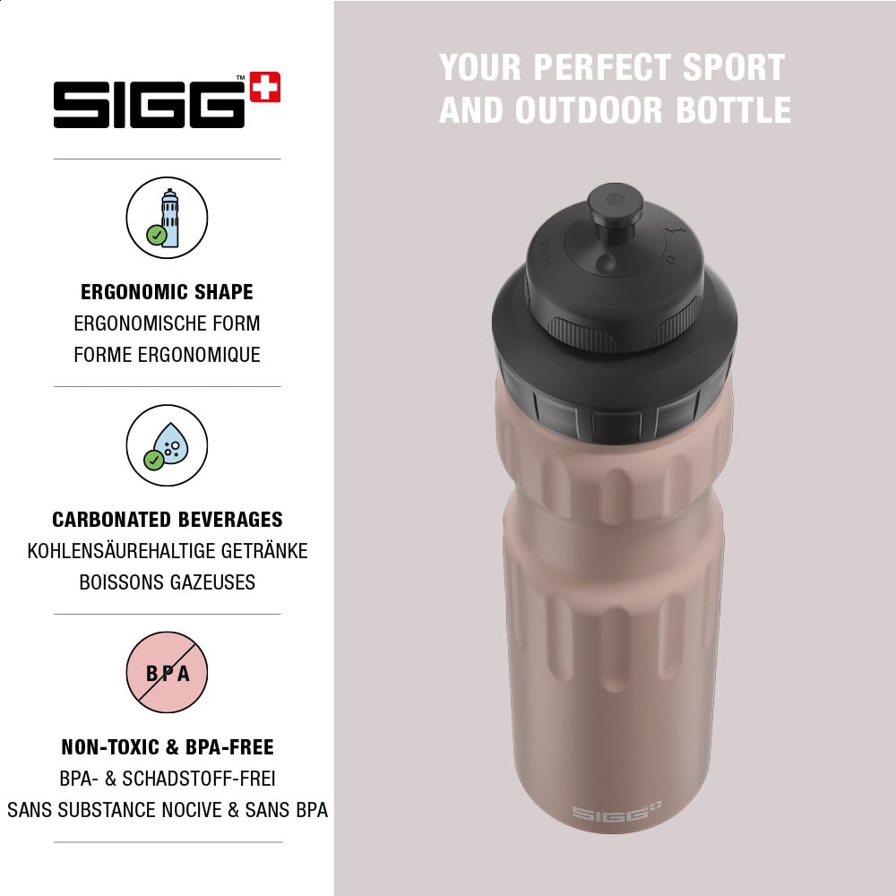 SIGG - Aluminiowa butelka sportowa – WMB Sports – z 3-stopniowym zamknięciem sportowym – certyfikat neutralny dla klimatu – szczelna – lekka jak piórko – nie zawiera BPA – 0,75 l