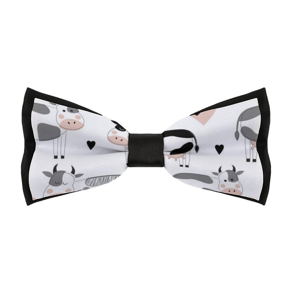 Cmagnifico Men's As Shown Pre-Tied Bow Tie, Cute Cattle Cow Bow Tie, Adjustable Neck Bowtie For Parties