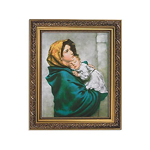 Gerffert 1home Obra de arte enmarcada, vidrio de metal, la Virgen de las calles, 13 pulgadas