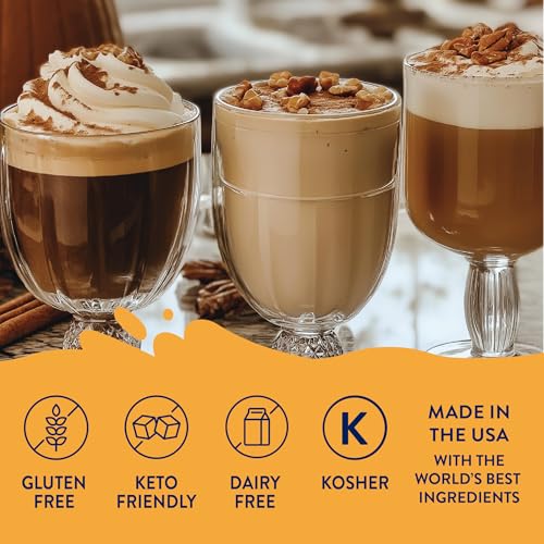 Image of Jordan's Skinny Mixes Sugar Free Coffee Syrup, Holiday Fall Syrup Trio Coffee Flavoring Syrup, Zero Calorie Drink Mix for Lattes, Baking, Protein Shake, Dairy & Gluten Free, Kosher,12.7 Fl Oz, 3 Pack