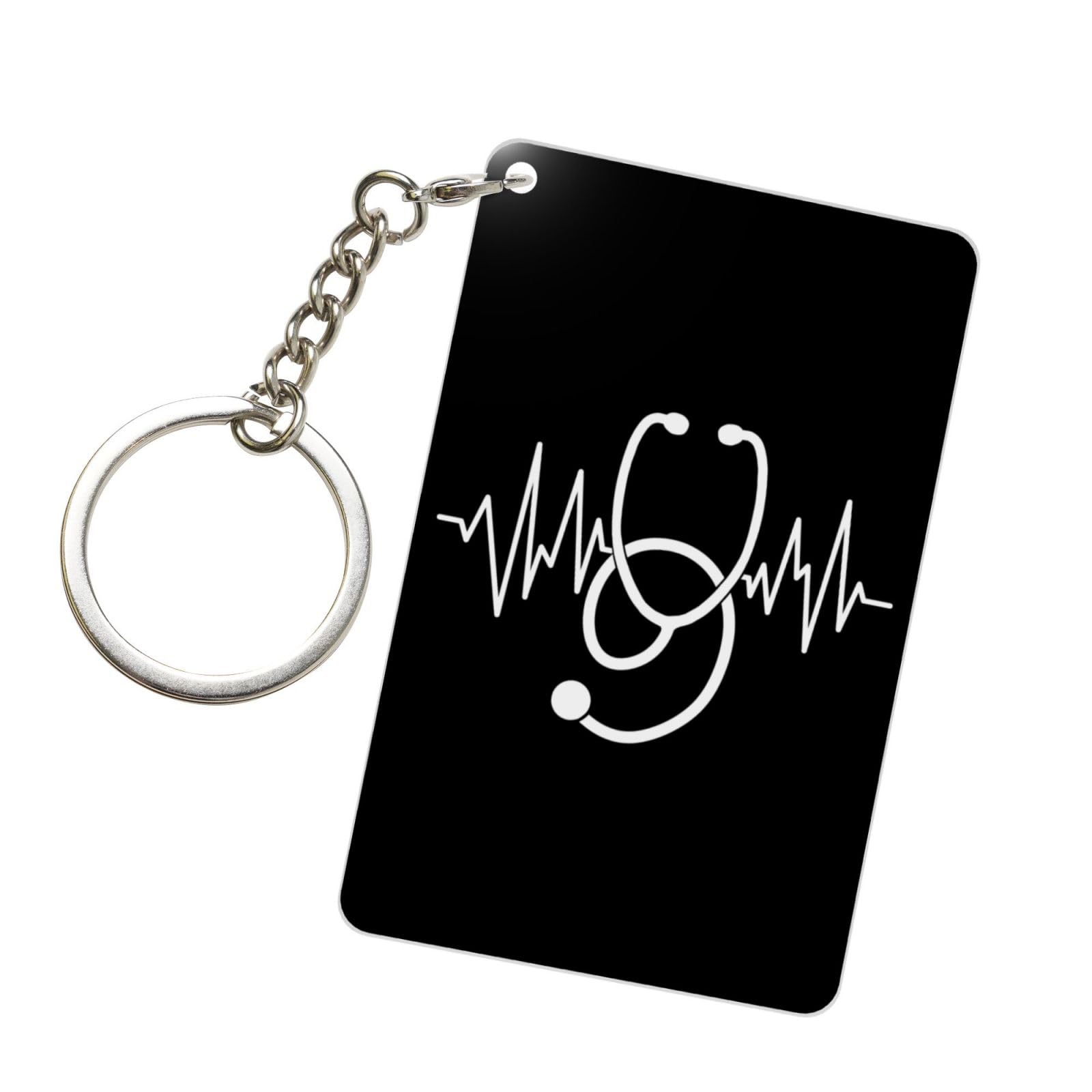 YOMCONECT Stethoscope Heartbeat Doctor Nurse Fashionable Acrylic Keychain 2x3 In Trendy Key Accessories Style Enthusiasts