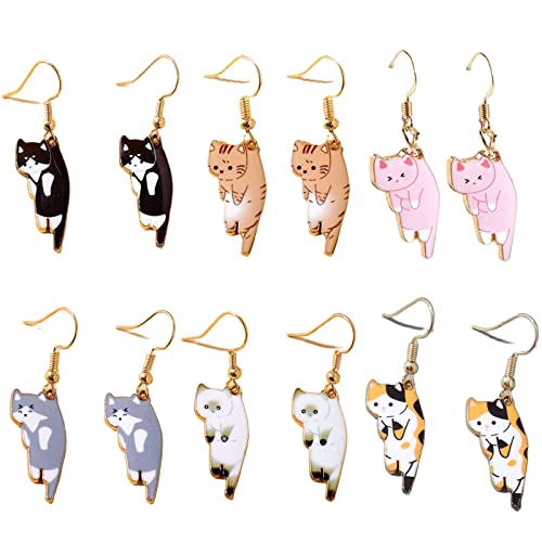 Sweet Kawaii Animals Kitten Drop Dangle Lovely Funny Cute Cartoon Aesthetic Cat Lover Person Creative Earrings Friendship Jewelry for Women