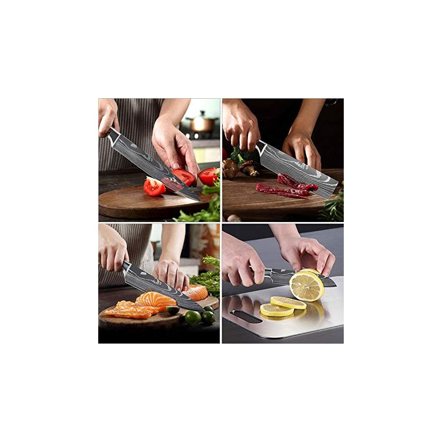 KEPEAK-Chef-Knife-Sets-10-Piece-Kitchen-Knives-High-Carbon-Stainless-Steel-with-Pakkawood-Handle-Professional-Knife-Sets-for-Vegetable-Fruit-Meat-Cutting KEPEAK Chef Knife Sets 10 Piece, Kitchen Knives High Carbon Stainless Steel, with Pakkawood Handle, Professional Knife Sets for Vegetable Fruit Meat Cutting