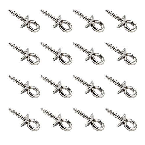 UNICRAFTALE 150pcs 10x4mm Stainless Steel Screw Eye Pin Peg Bails Small Screw Eye Pins Clasps Hooks 1.5mm Pin Eye Screws Connectors for Half Drilled Beads Jewelry Earring Making, Hole 2mm