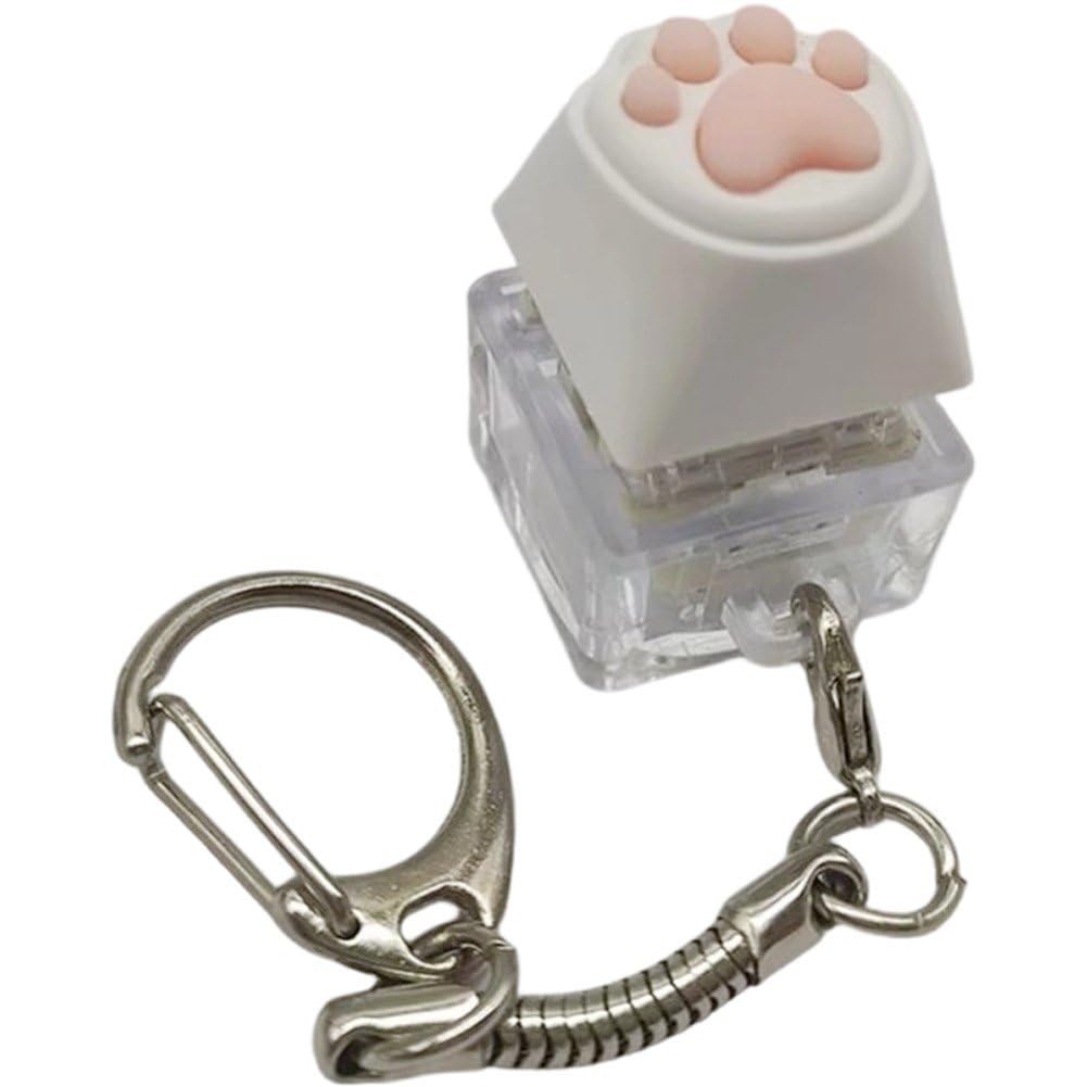 Fituenly Without Light Cute Cat Claw Keyboard Fidget Toys Keychain For Adults Keyboard Clicker Keychain Fidget Sensory Toys For Decompression