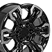 OE Wheels CV65 18 Inch Rims Fit Silverado 1500 ZR2 Style 6x139.7 18x8.5 Gloss Black Machined - Hollander 14089 (Set of 4)