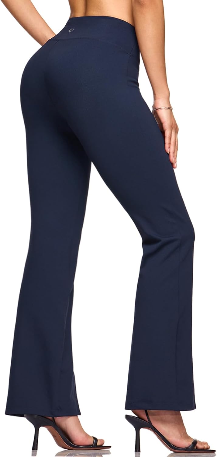 TSLA Women's Yoga & Dress Pants, Office Business Casual Work Slacks, Stretch Straight Leg/Bootcut Pants with 4 Pockets