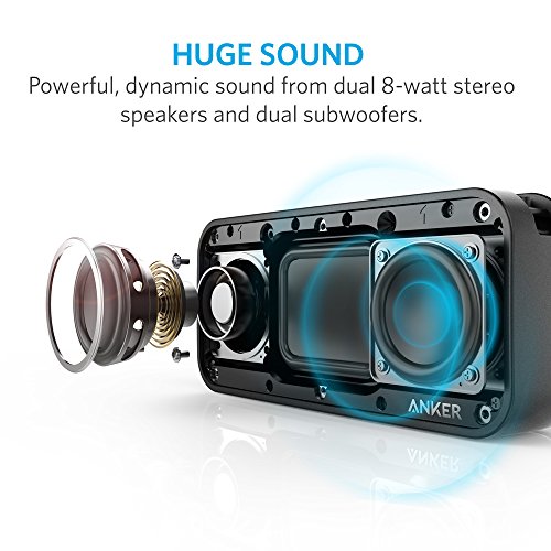 Image of Anker SoundCore Sport XL Outdoor Portable Bluetooth Speaker - 16W Output and 2 Subwoofers, IP67 Waterproof Weatherproof Shockproof, 66ft Bluetooth Range, 15H Playtime, Built-in Mic, USB Charging Port