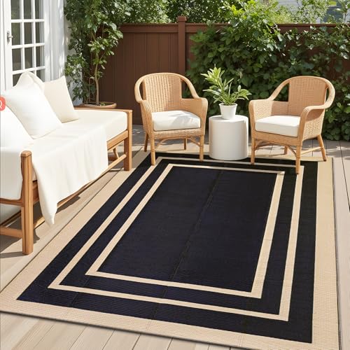 OLANLY Outdoor Rug 5x8 ft Waterproof, Reversible Outdoor Plastic Straw Rug, RV Mat, Indoor...