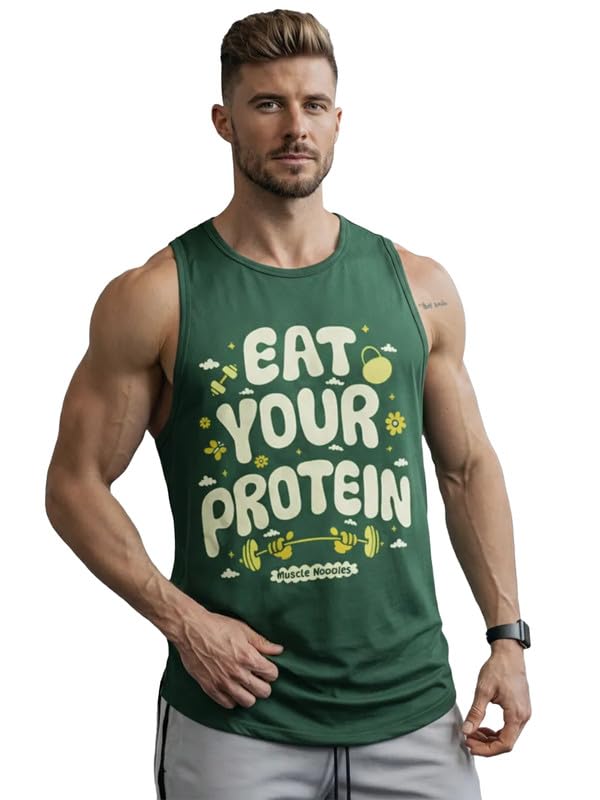 Image of CHKOKKO Tank Tops Sleeveless T-Shirt for Men Dry Fit Vest Gym Wear Stylish Round Neck Running Sando for Sports Workout Fitness & Casual or Beach Wear