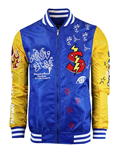 Image of SCREENSHOT Hip-Hop Urban NYC Fashion Bomber Jacket - Modern Outdoor Lightweight Streetwear Graffiti Print Zip Up Top