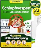 anwerk® Schlupfwespen gegen Lebensmittelmotten - 32 Karten (8 Karten à 4 Lieferungen) - Effektiv Lebensmittel Motten bekämpfen - Alternative zur Mottenfalle, Mottenspray, Pheromonfalle