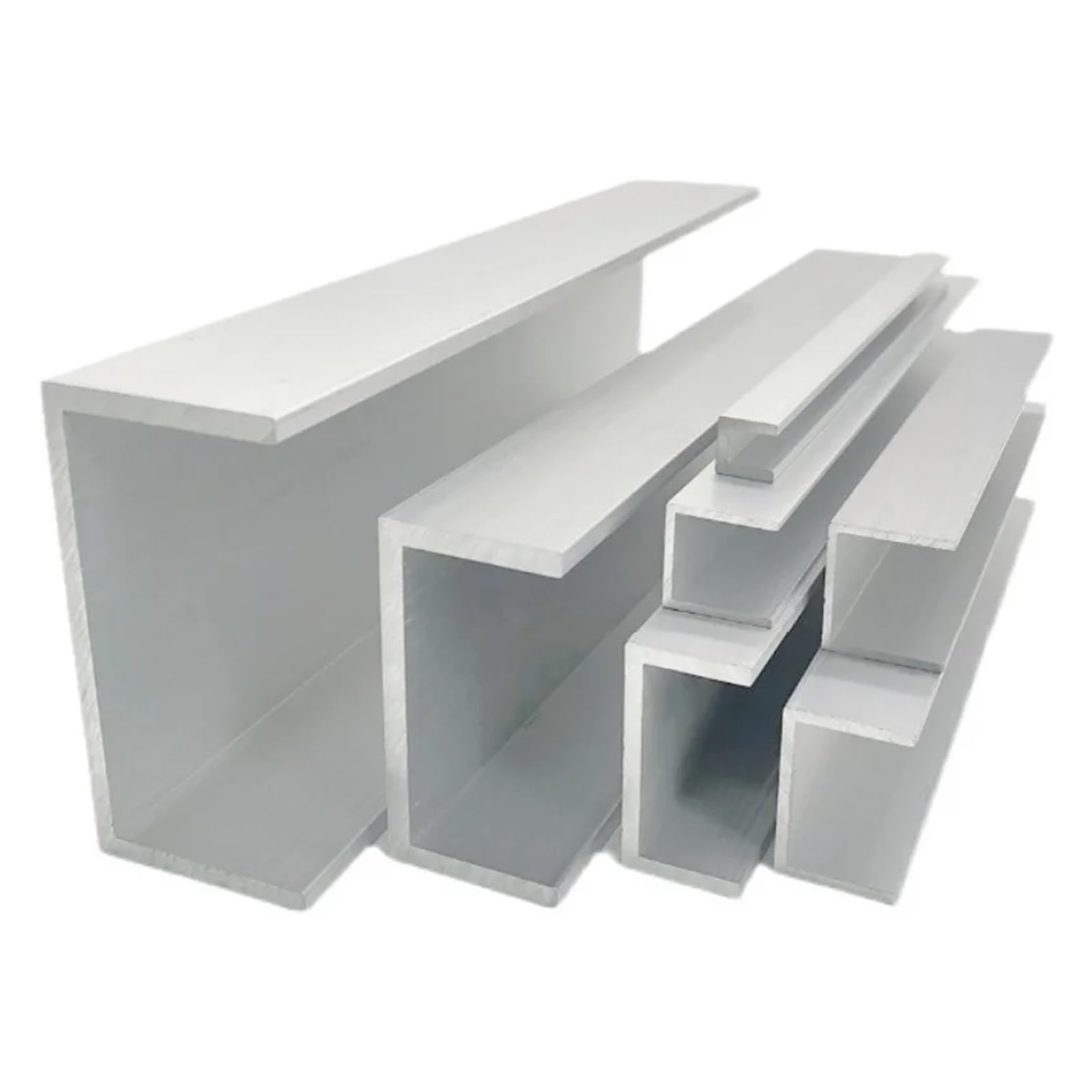 Aluminium En Forme De U Profilé en U aluminium, largeur extérieure 4 mm, 5, 6, 7, alliage d'aluminium, bord recouvert de verre(10x5x1mm,Length 50cm x2pcs)