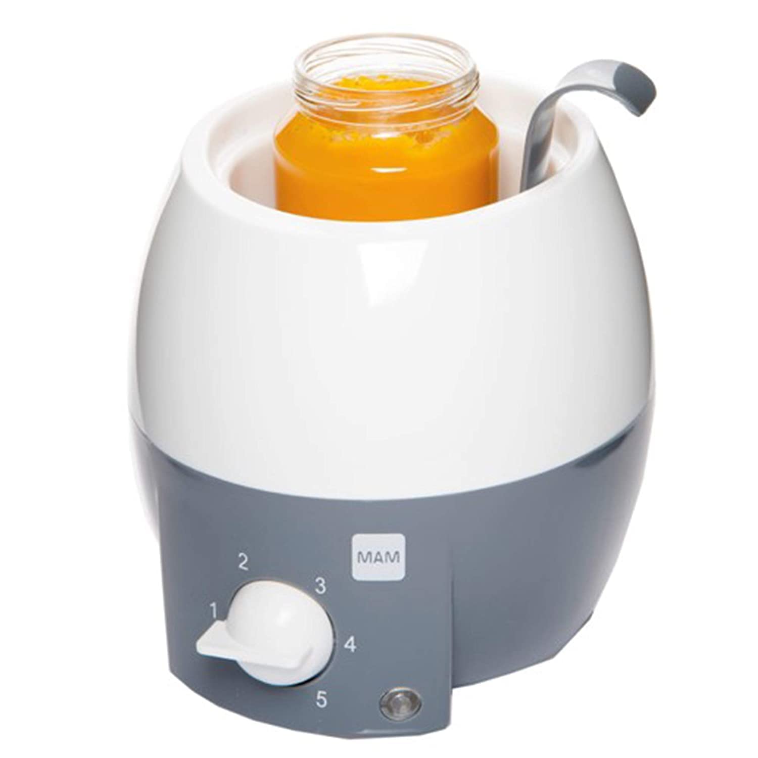 MAM, Babykostwärmer für Babyflaschen und Babynahrung, Flaschenwärmer mit automatischer Temperaturkontrolle und Überhitzungsschutz, grau