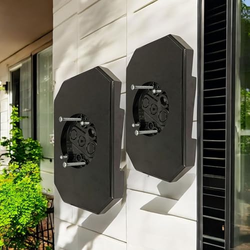 iMBAPrice 8141DBL-BK Black Siding Mounting Block with Built-in Electrical Box, UL Listed Double Mount for 1/2" Lap Siding, 4" Hook Support Light Fixture Kit, Exterior Lighting Base, 2 Pack
