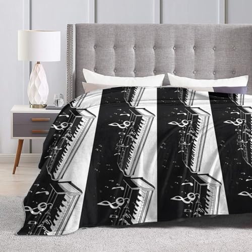 Couverture d'automne en flanelle notes de musique 152x127 cm - 7