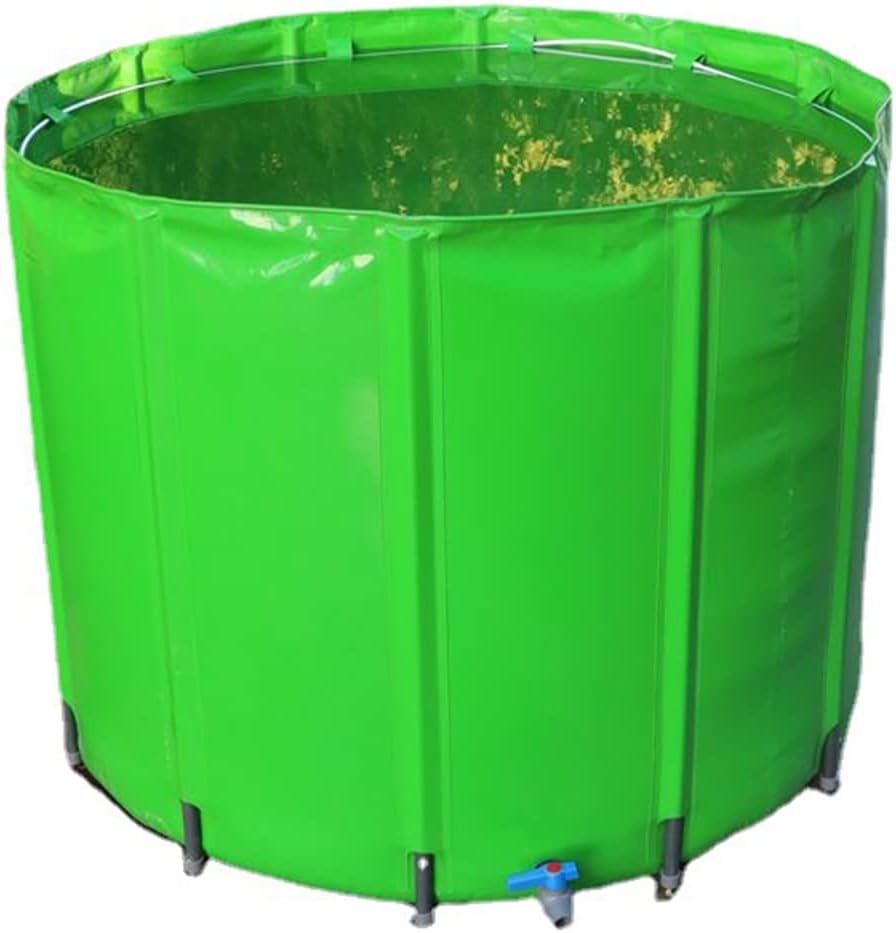 Upgrade Rain Barrel Collapsible Water Storage Tank Multifunction Portable Rain Water Collector, Garden Water Catcher for Garden Lawn,Green,160L/50 * 88CM (Green 500L/80 * 98CM)