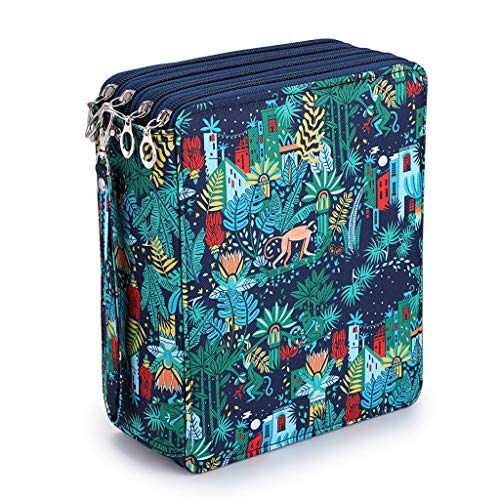 Sumnacon 160 trous Trousse/Sac de crayon avec Grand capacité pour Dessinateur Professionnelle ou Amateur (forêt) Cover