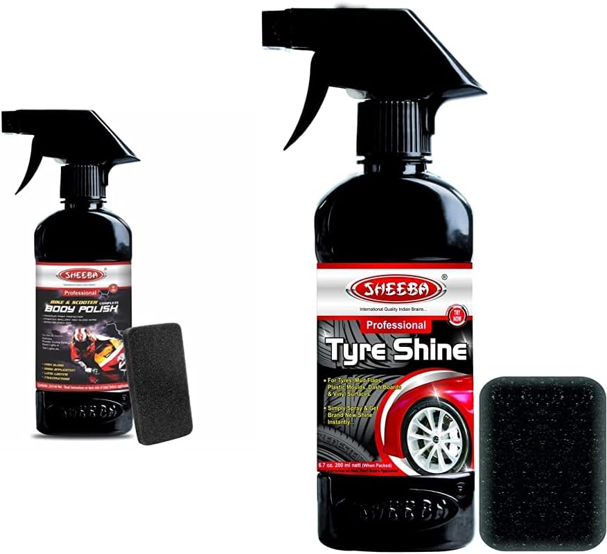 Sheeba Bike & Scooter Complete Body Polish (200 Ml) & Sheeba SCTS04 Tyre Shine (200 ml)