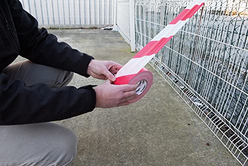 FIXMAN 194216 Absperrband 70 mm x 500 m, rot-weiß