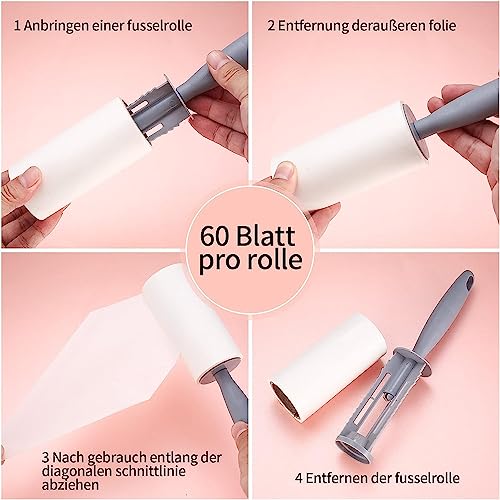 Image of House of Quirk Lint Roller1s Brush Reusable Sticky Picker Cleaner Roller Easy-Tear Sheets Pet Hair Lint Roller 10cm Sheet Set of 3 Rolls 180 Sheets, 60 Sheets Each roll - Horbill Bird