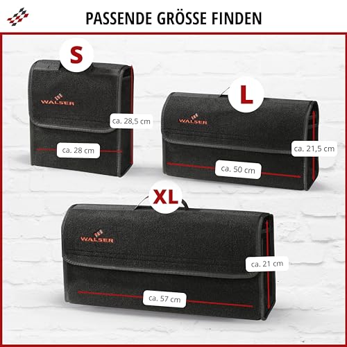 Walser Auto Organizer Toolbag Größe S, Kofferraum Organizer, Gadget, Aufbewahrungsbox, Tasche, Zubehör - 28x14x28 cm Schwarz