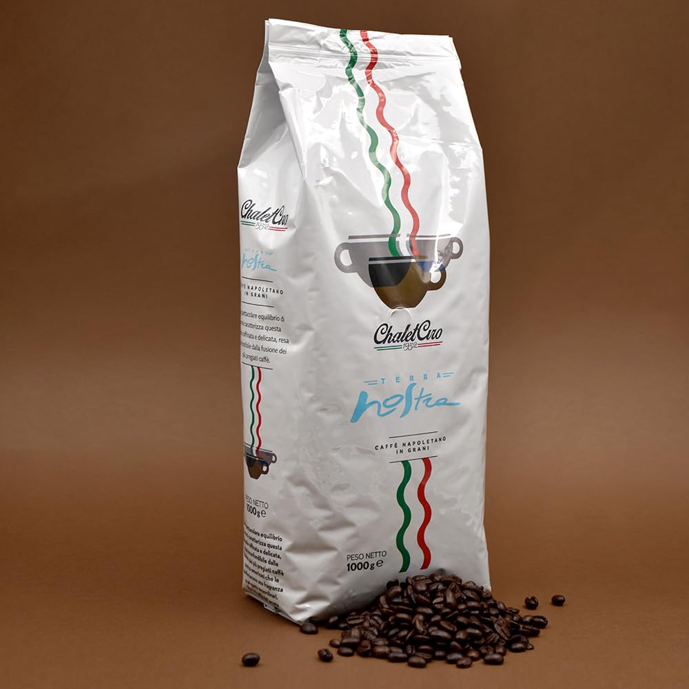 Chalet Ciro 1952 | Caffe in Grani | Caffè in Chicchi Selezionati | Tostato e Torrefatto in Italia | Eccellenza del Caffè Napoletano | (1 Kg, Miscela Terra Nostra) (Confezione da 2)