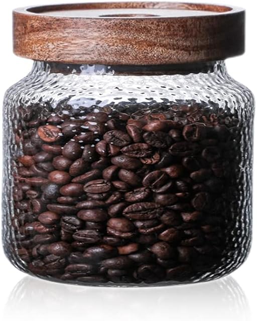 HolaJia Food Storage Containers  Storage Containers for Coffee, Flour, Sugar, Cereal  Glass Kitchen Storage Containers with Bamboo Lid  Luxurious Jars with Lid  Food-Safe Materials 500ml/17oz 