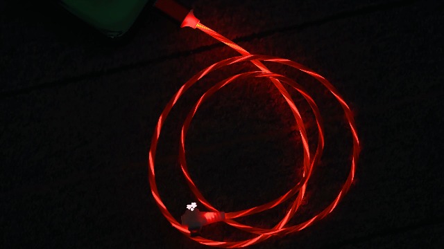 Image of AYI 3 in 1 USB Charging Cable 1m, Red Dynamic Flowing Light Effect, Flexible PVC Tangle-Free Design, Smart Chip with Trickle Charging & Low Power Consumption, Data Sync Cord for Most Mobile Devices.