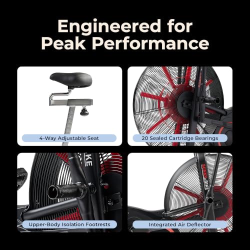 Image of Sunny Health & Fitness Smart Fan Bike for Home Gym, Full Body HIIT & Interval Cardio Training with Air Resistance, Customizable Performance Monitor & Free SunnyFit App Connectivity - SF-B223018