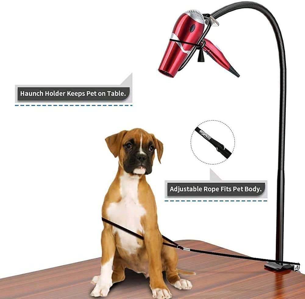 Support De Sèche-cheveux Rotatif Pour Chien - Mains Libres, Ajustable 360°, Pour Toilettage Facile - 6