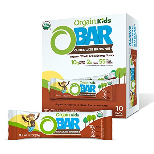 Orgain Organic Kids Energy Bar, Chocolate Brownie - Great for Snacks, Vegan, 7g