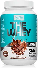 Equaliv The Whey 960g – Whey Protein Concentrado, Isolado e Hidrolisado para Ganho de Massa e Recuperação Muscular – Sabor Chocolate Belga, Adoçado Naturalmente