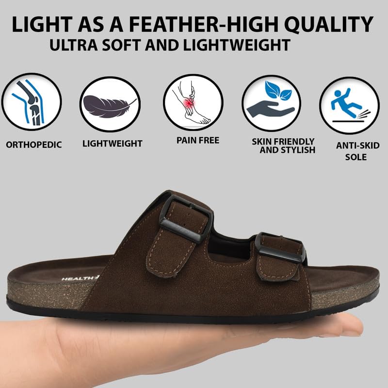 Image of HEALTH FIT Comfortable & LightWeight | Fashionable & Everyday Stylish & Durable Design Slip-on Style Flip Flops for Gents 3075