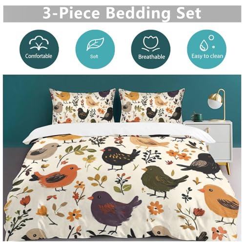 Ropa de cama de gallo de microfibra suave de 3 piezas con fundas de almohada 6