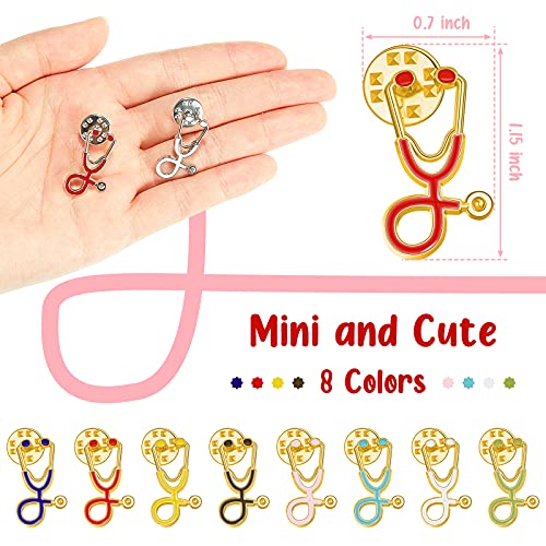 MTLEE Stethoscope Brooch Pins Nurse Week Gifts, Daisy Flower Enamel Lapel Pin Clothing Bags Decoration Brooch for Medical Doctor Nurse Graduation Presents, Assorted Colors2