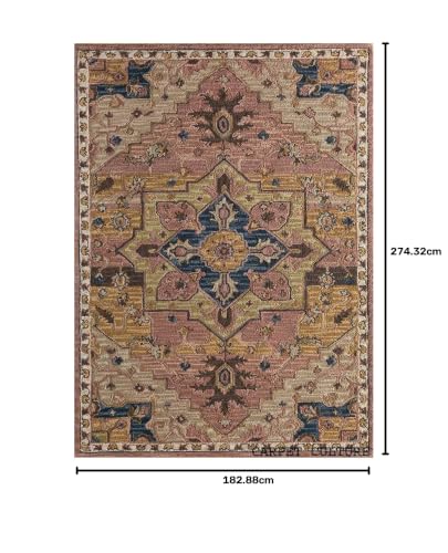 Image of Carpet Mahal Handmade Handwoven Tufted Made of 100% Soft Blended Wool Export Quality Carpets with 1 Inch Thickness (6x9 Feet) Color Multi