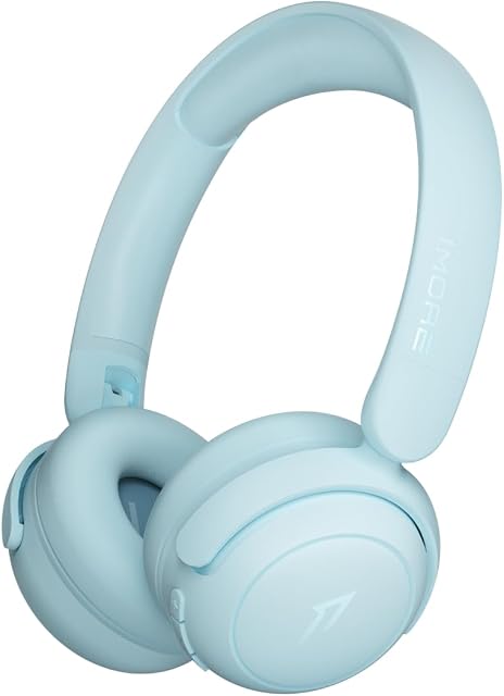 1MORE Écouteurs sans fil Bluetooth Over-Ear HQ20 SonoFlow Mini pour enfants, Volume sécurisé, 65 h d'autonomie, Pliable et confortable, Écouteurs sans fil avec micro pour Android et iOS, Turquoise