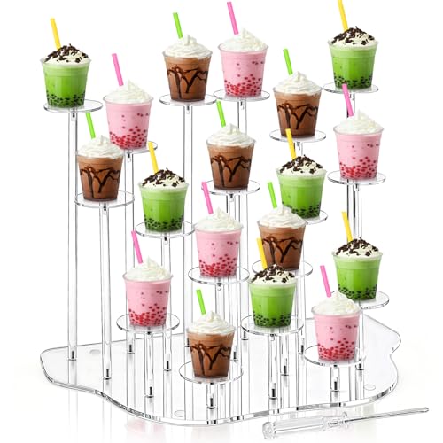 Peohud Acrylic Cupcake Stand for 18 Cupcakes, Clear Dessert Display