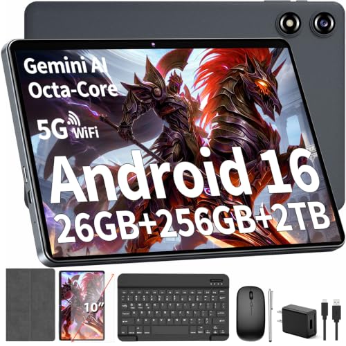 Image of Android 16 Tablet with Keyboard - 26GB+256GB+2TB Expand, Gemini AI-Silver