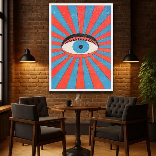 Toile œil rétro abstraite : tableau de qualité supérieure 60x90